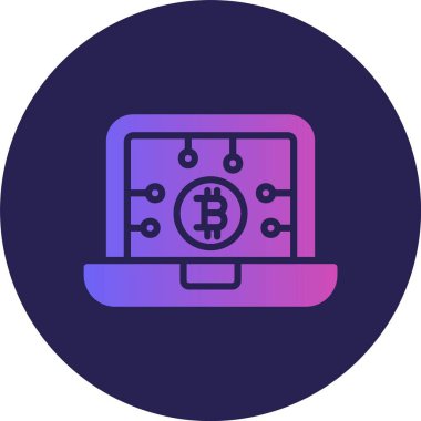 Şifreleme Para Birimi Web Kabartma Çemberi Gradyan Simgesi