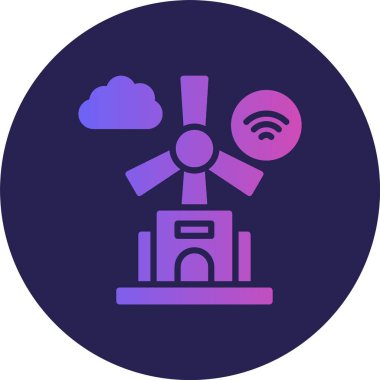 Yel değirmeni Kabartma Çemberi Gradyan Simgesi