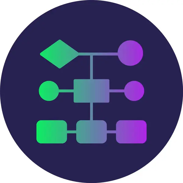 Akış Çizelgesi Kabartma Çemberi Gradyan Simgesi