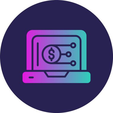 Dijital Para Birimi Kabartma Çemberi Grafik Simgesi