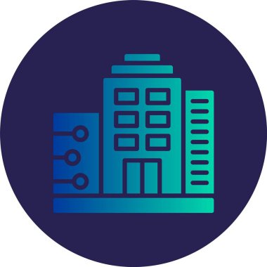 Şirket Kabartma Çemberi Gradyan Simgesi