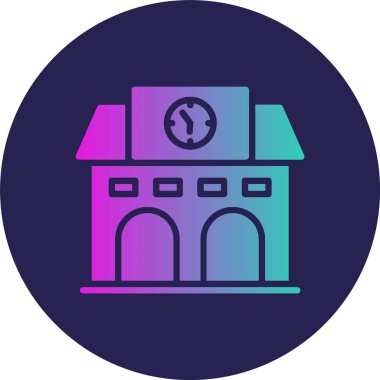 İstasyon Kabartma Çemberi Gradyan Simgesi