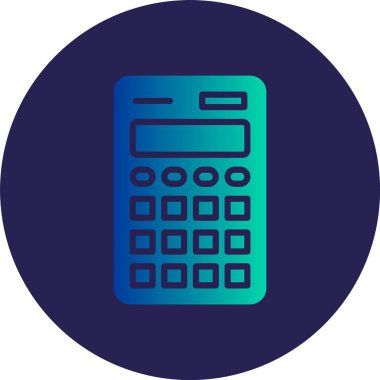 Hesap Makinesi Kabartma Çemberi Gradyan Simgesi