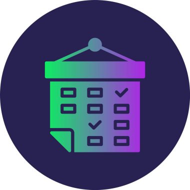 Duvar Takvimi Kabartma Çemberi Gradyan Simgesi