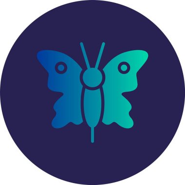 Kelebek Kabartma Çemberi Gradyan Simgesi