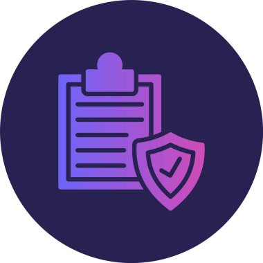 Sigorta Kabartma Çemberi Gradyan Simgesi