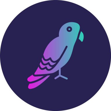 Papağan Kabartma Çemberi Gradyan Simgesi