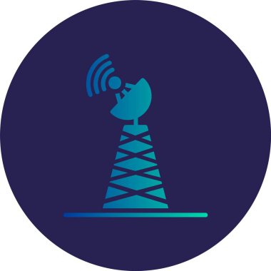 Radar Kulesi Kabartma Çemberi Gradyan Simgesi