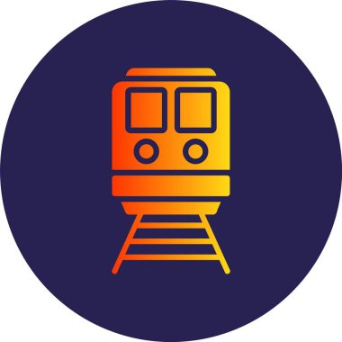 Tren Kabartma Çemberi Gradyan Simgesi