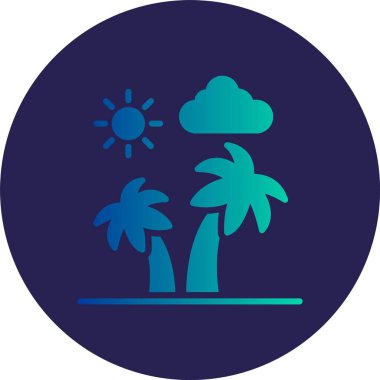 Ada Kabartma Çemberi Gradyan Simgesi