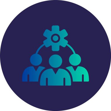 Takım Üyesi Kabartma Çemberi Gradyan Simgesi