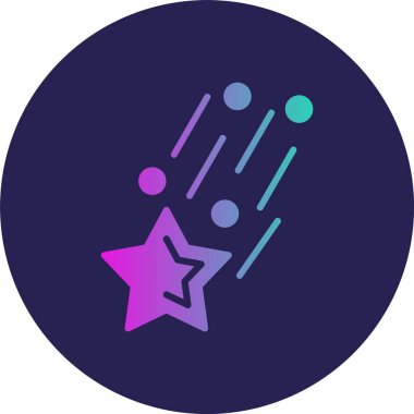 Düşen Yıldız Kabartma Çemberi Gradyan Simgesi