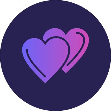 Kalp Kabartma Çemberi Gradyan Simgesi