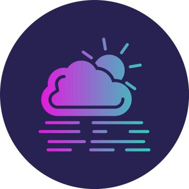 Sisli Gün Kabartma Çemberi Gradyan Simgesi