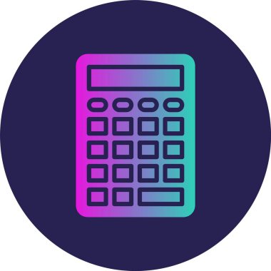 Hesap Makinesi Kabartma Çemberi Gradyan Simgesi