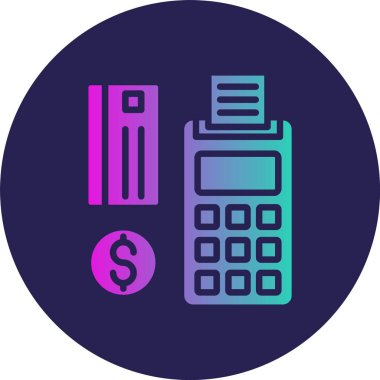 Kredi Kartı Makinesi Kabartma Çemberi Grafik Simgesi