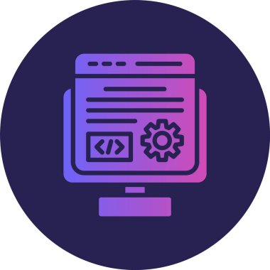 Web Geliştirme Kabartma Çemberi Gradyan Simgesi