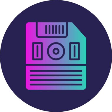 Disket Kabartma Çemberi Gradyan Simgesi