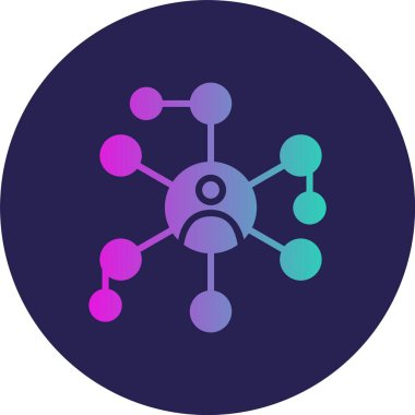 Ağ Kabartma Çemberi Gradyan Simgesi