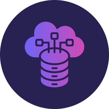 Bulut Depolama Kabartma Çemberi Gradyan Simgesi