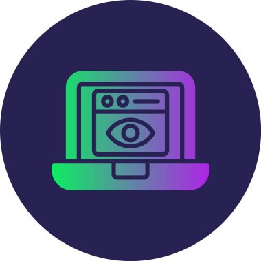 Web Göz İzleme Kabartma Çemberi Gradyan Simgesi