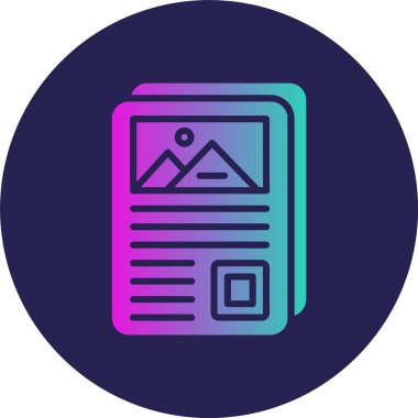 Poster Kabartma Çemberi Gradyan Simgesi