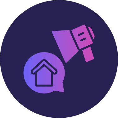 Emlak Reklamları Kabartma Çemberi Gradyan Simgesi