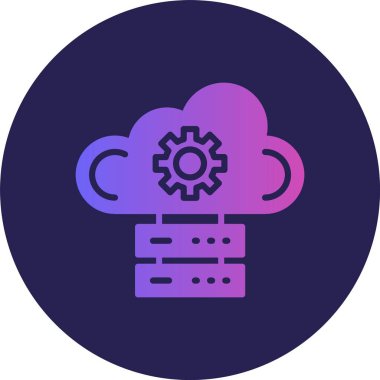 Bulut sunucusu Glyph Çember Gradyan Simgesi