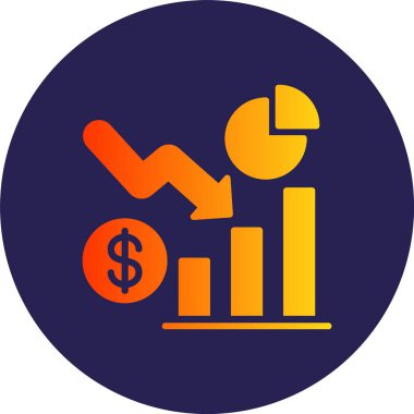 Pasta Grafiği Kabartma Çemberi Gradyan Simgesi