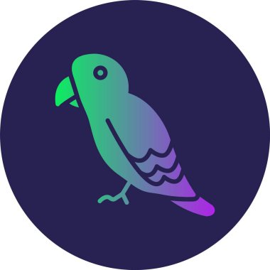 Kuş Kabartma Çemberi Gradyan Simgesi