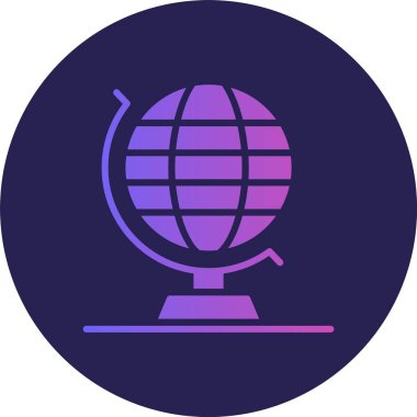Globe Glyph Çember Gradyan Simgesi