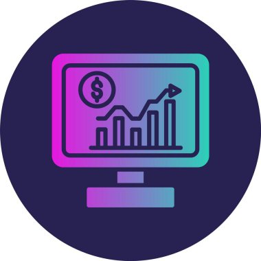 Veri Analizi Kabartma Çemberi Gradyan Simgesi