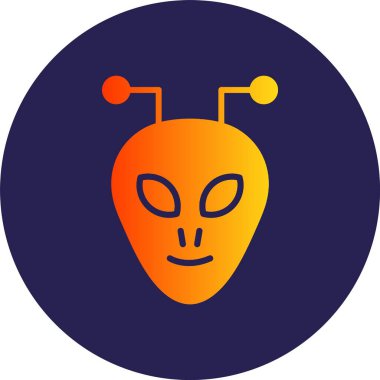 Uzaylı Kabartma Çemberi Gradyan Simgesi