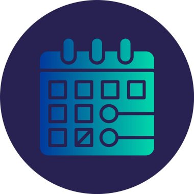 Takvim Kabartma Çemberi Gradyan Simgesi