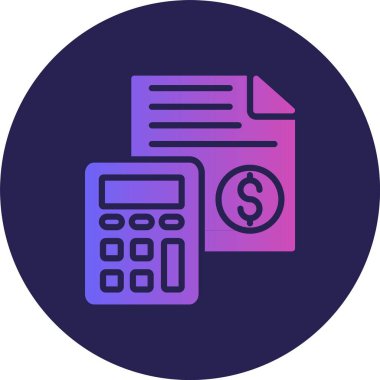 Muhasebe Kabartma Çemberi Gradyan Simgesi