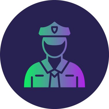 Güvenlik Kabartma Çemberi Gradyan Simgesi