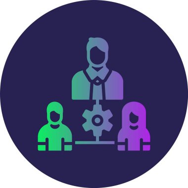 Takım Yönetimi Kabartma Çemberi Grafik Simgesi