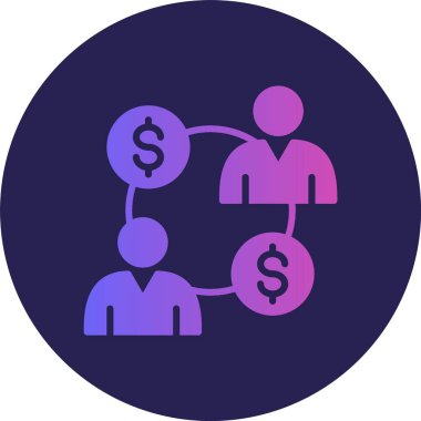 Finans Kabartma Çemberi Gradyan Simgesi