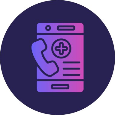 Acil Çağrı: Glyph Çemberi Gradyan Simgesi