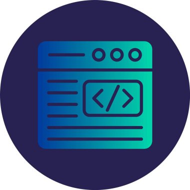 Kod Kabartma Çemberi Gradyan Simgesi