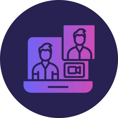 Videocall Glyph Çember Gradyan Simgesi