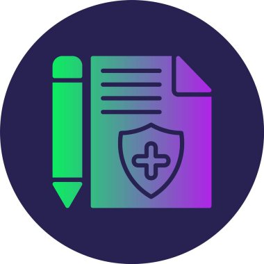 Sigorta Kabartma Çemberi Gradyan Simgesi