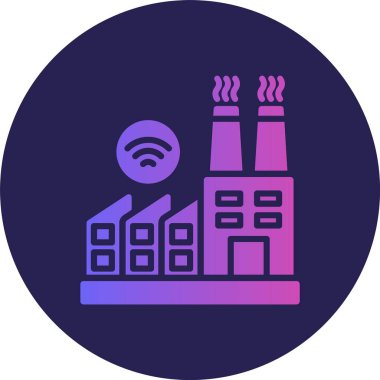 Fabrika Kabartma Çemberi Gradyan Simgesi