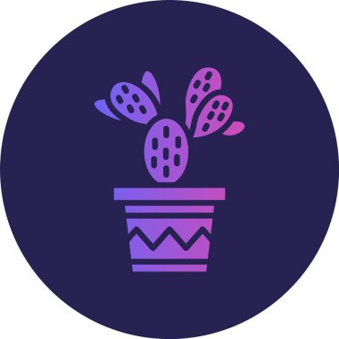 Kaktüs Kabartma Çemberi Gradyan Simgesi