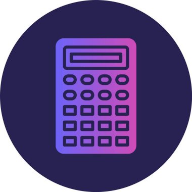 Hesap Makinesi Kabartma Çemberi Gradyan Simgesi