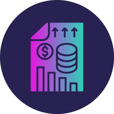 Yatırım Kabartma Çemberi Gradyan Simgesi