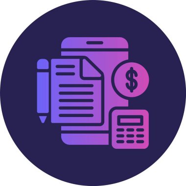 Bütçe Kabartma Çemberi Gradyan Simgesi