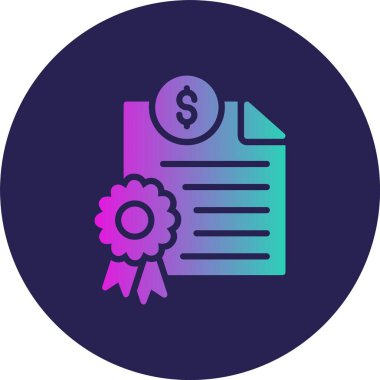 Sertifika Kabartma Çemberi Gradyan Simgesi