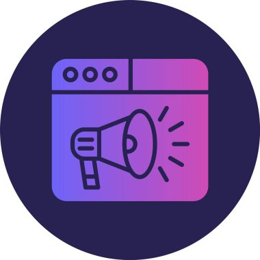 Hoparlör Kabartma Çemberi Gradyan Simgesi