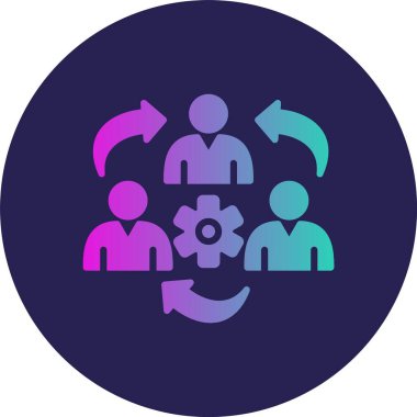 Koordinasyon Glyph Çember Gradyan Simgesi